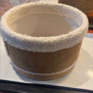 Cozy Tan and Cream Home Accent Basket